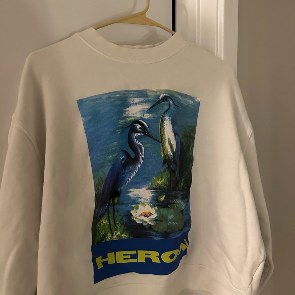 Heron Preston White Crewneck with Graphic Design
